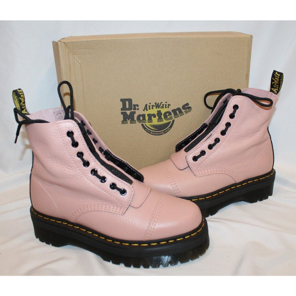 NIB Dr. Martens SINCLAIR MILLED LEATHER PLATFORM BOOTS MSRP $240‎ in Peach Beige - Picture 2 of 8